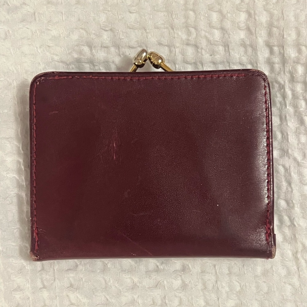 Vintage GUCCI Maroon/Burgundy Kisslock Wallet Coin Purse - Picture 2 of 7